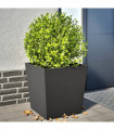 vidaXL Garden Planters Black 2 pcs 50x50x50 cm Steel