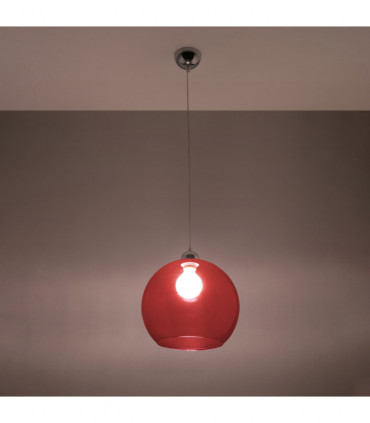 Pendant lamp steel, glass Ball minimalistic Design E27