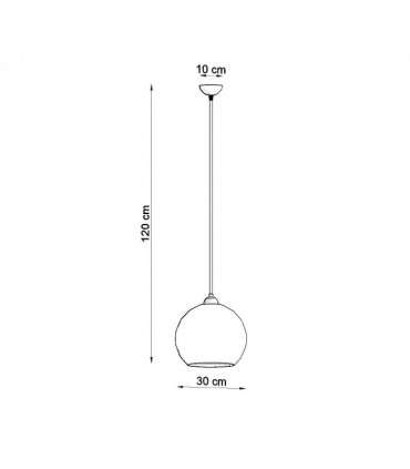 Pendant lamp steel, glass Ball minimalistic Design E27