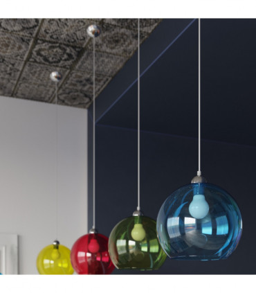Pendant lamp steel, glass Ball minimalistic Design E27