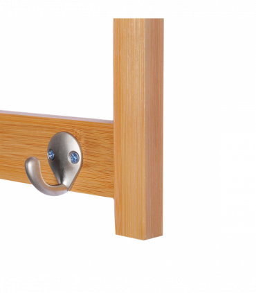 Wall Mounted Coat Rack Natural Wood Finish 50 cm x 16 cm x 17.5 cm Sturdy Hooks