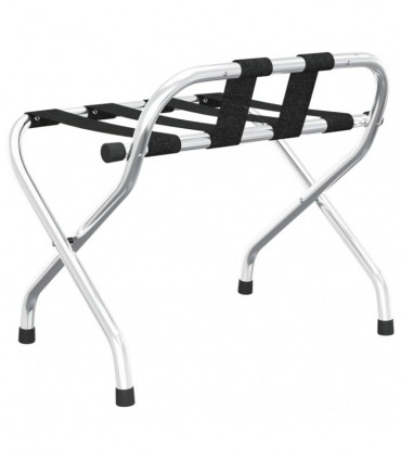 vidaXL Luggage Rack with Backrest Silver 56x39x52cm