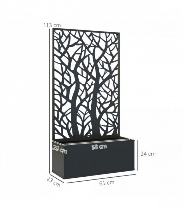 Outsunny Metal Raised Garden Bed with Trellis, Outdoor Elevated Planter Box