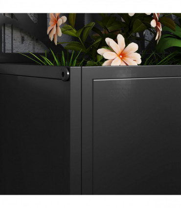 Outsunny Metal Raised Garden Bed with Trellis, Outdoor Elevated Planter Box