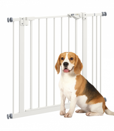 PawHut Adjustable Safety Gate w/ 1 Extensions and Four Adjustable Screws, White