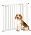 PawHut Adjustable Safety Gate w/ 1 Extensions and Four Adjustable Screws, White