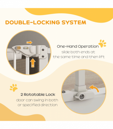 PawHut Adjustable Safety Gate w/ 1 Extensions and Four Adjustable Screws, White