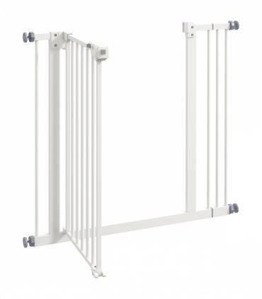 PawHut Adjustable Safety Gate w/ 1 Extensions and Four Adjustable Screws, White