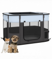 PawHut Portable Dog Pen for Puppies, Rabbits, Kittens, Guinea Pigs - Grey
