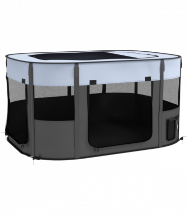 PawHut Portable Dog Pen for Puppies, Rabbits, Kittens, Guinea Pigs - Grey