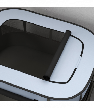 PawHut Portable Dog Pen for Puppies, Rabbits, Kittens, Guinea Pigs - Grey