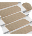 Self-adhesive Stair Mats 15 pcs Dark Beige 65x25 cm