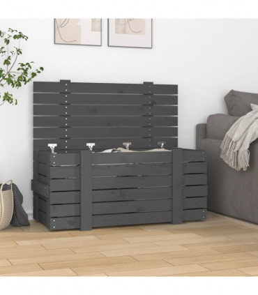 Storage Box Grey 91x40.5x42 cm Solid Wood Pine