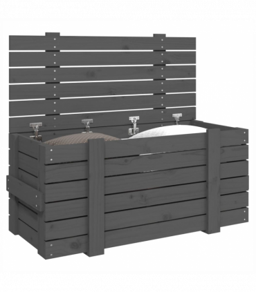 Storage Box Grey 91x40.5x42 cm Solid Wood Pine