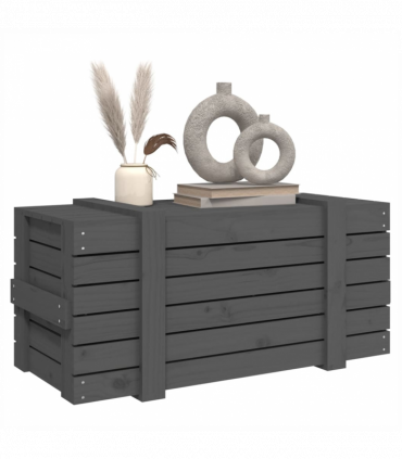 Storage Box Grey 91x40.5x42 cm Solid Wood Pine