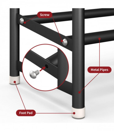 Shoe Rack 4 Tier Minimalist Shoe Rack Extendable Metal Organiser Stand - Black