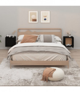 Wall-mounted Bedside Cabinets 2 pcs Black 50x30x47 cm