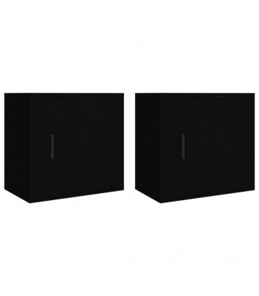 Wall-mounted Bedside Cabinets 2 pcs Black 50x30x47 cm