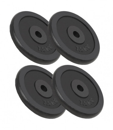 Weight Plates 4 pcs 4x7.5 kg Cast Iron