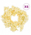 vidaXL Artificial Flower Garlands 6 pcs Champagne 180 cm