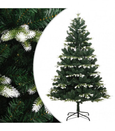 vidaXL Artificial Hinged Christmas Tree with Flocked Snow 240 cm