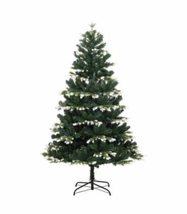 vidaXL Artificial Hinged Christmas Tree with Flocked Snow 240 cm