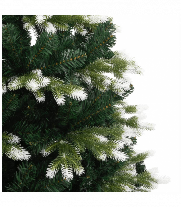 vidaXL Artificial Hinged Christmas Tree with Flocked Snow 240 cm