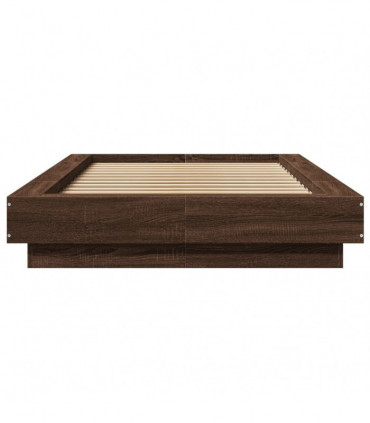 vidaXL Bed Frame Brown Oak 100x200 cm Engineered Wood