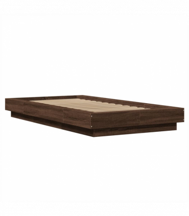 vidaXL Bed Frame Brown Oak 90x190 cm Single Engineered Wood