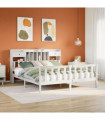 vidaXL Bookcase Bed without Mattress White 180x200 cm Super King Solid Wood Pine