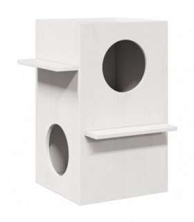 vidaXL Cat House White 43x43x60 cm Solid Wood Pine