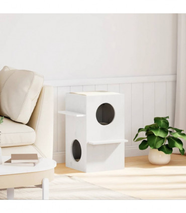 vidaXL Cat House White 43x43x60 cm Solid Wood Pine