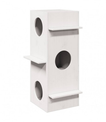 vidaXL Cat House White 43x43x90 cm Solid Wood Pine