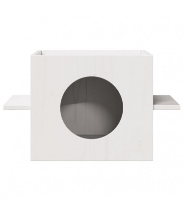 vidaXL Cat House White 51x35x30 cm Solid Wood Pine