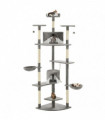 vidaXL Cat Tree with Sisal Scratching Posts 203 cm Grey and White