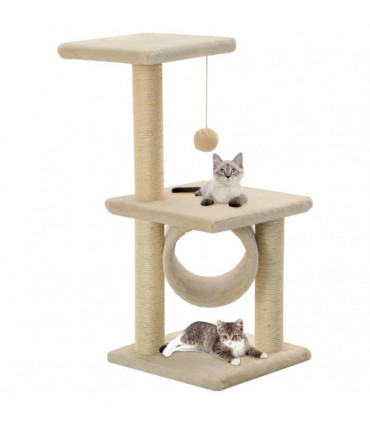 vidaXL Cat Tree with Sisal Scratching Posts 65 cm Beige