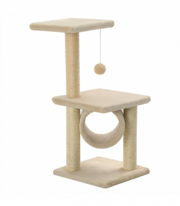 vidaXL Cat Tree with Sisal Scratching Posts 65 cm Beige
