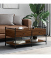 vidaXL Coffee Table Brown Oak 99x50x50 cm Engineered Wood