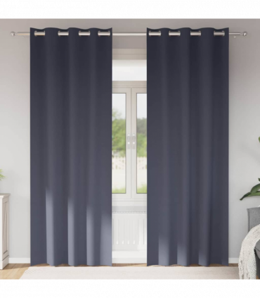 vidaXL Curtains with Curtains 2 pcs Anthracite Polyester