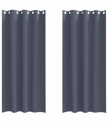 vidaXL Curtains with Curtains 2 pcs Anthracite Polyester