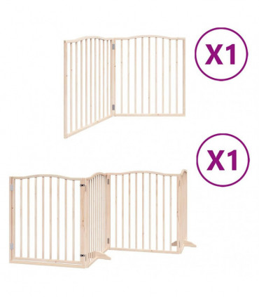 vidaXL Dog Gate with Door Foldable 6 Panels 480 cm Poplar Wood