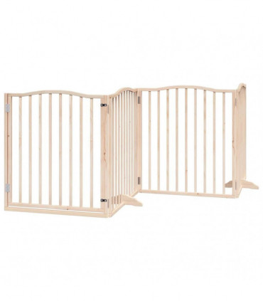 vidaXL Dog Gate with Door Foldable 6 Panels 480 cm Poplar Wood
