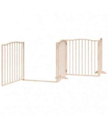 vidaXL Dog Gate with Door Foldable 6 Panels 480 cm Poplar Wood
