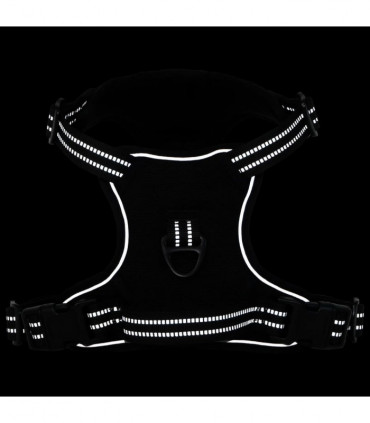 vidaXL Dog Harness with Lead & Collar Adjustable Black L