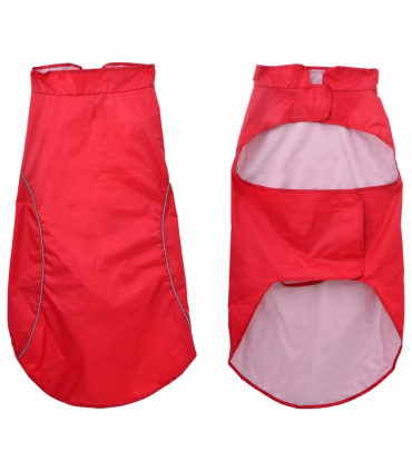 vidaXL Dog Raincoat with Reflective Strips Polyester Red 3XL