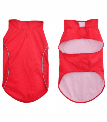 vidaXL Dog Raincoat with Reflective Strips Polyester Red L