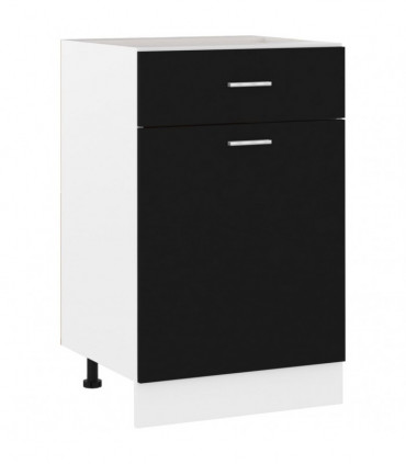 vidaXL Drawer Bottom Cabinet Black 50x46x81.5 cm Engineered Wood
