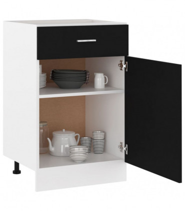 vidaXL Drawer Bottom Cabinet Black 50x46x81.5 cm Engineered Wood