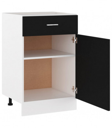 vidaXL Drawer Bottom Cabinet Black 50x46x81.5 cm Engineered Wood