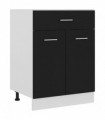 vidaXL Drawer Bottom Cabinet Black 60x46x81.5 cm Engineered Wood